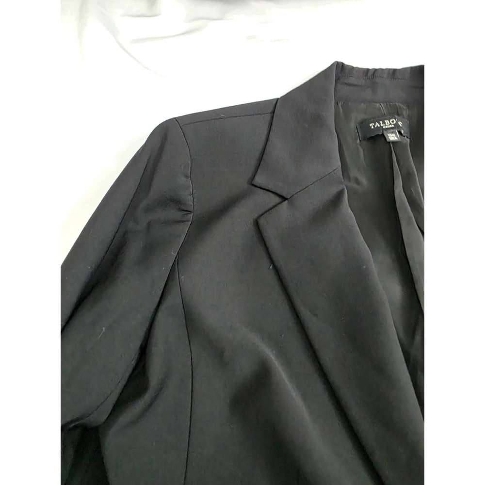 Talbots Woman Black Wool Blend Two Button Blazer Jacket 16W JO1931 - Picture 13 of 16